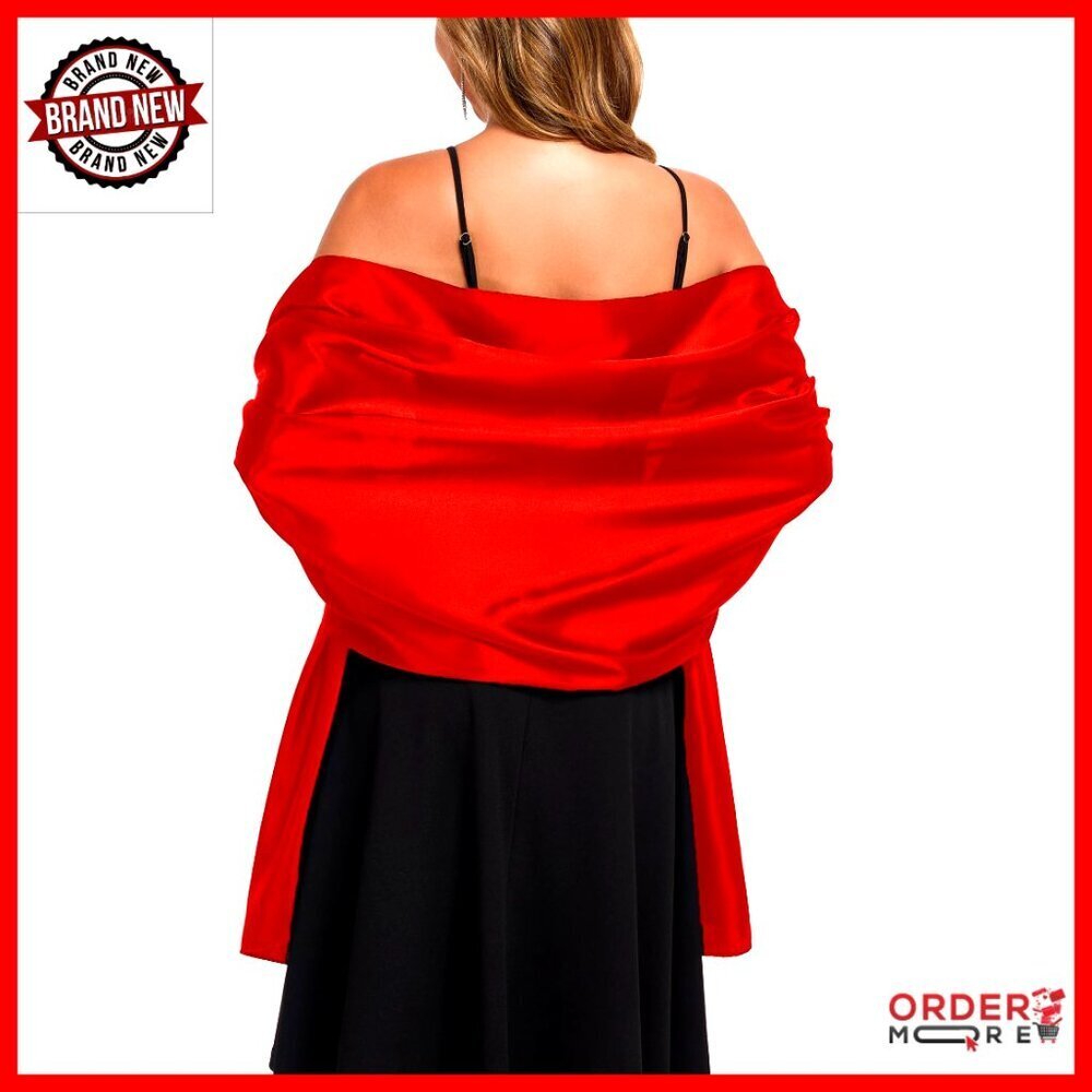 Satin Shawl Wrap for Weddings Parties 79x28 Inches Lightweight